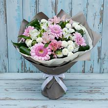 Букет цветов из:  Герберы, Альстромерии и Хризантемы в Восточном Ставропольского края
