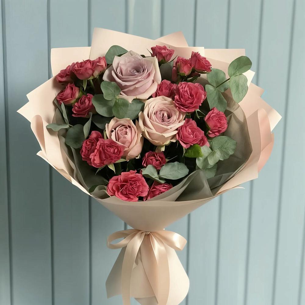 Букет цветов из: Гвоздики и Розы в Восточном Ставропольского края