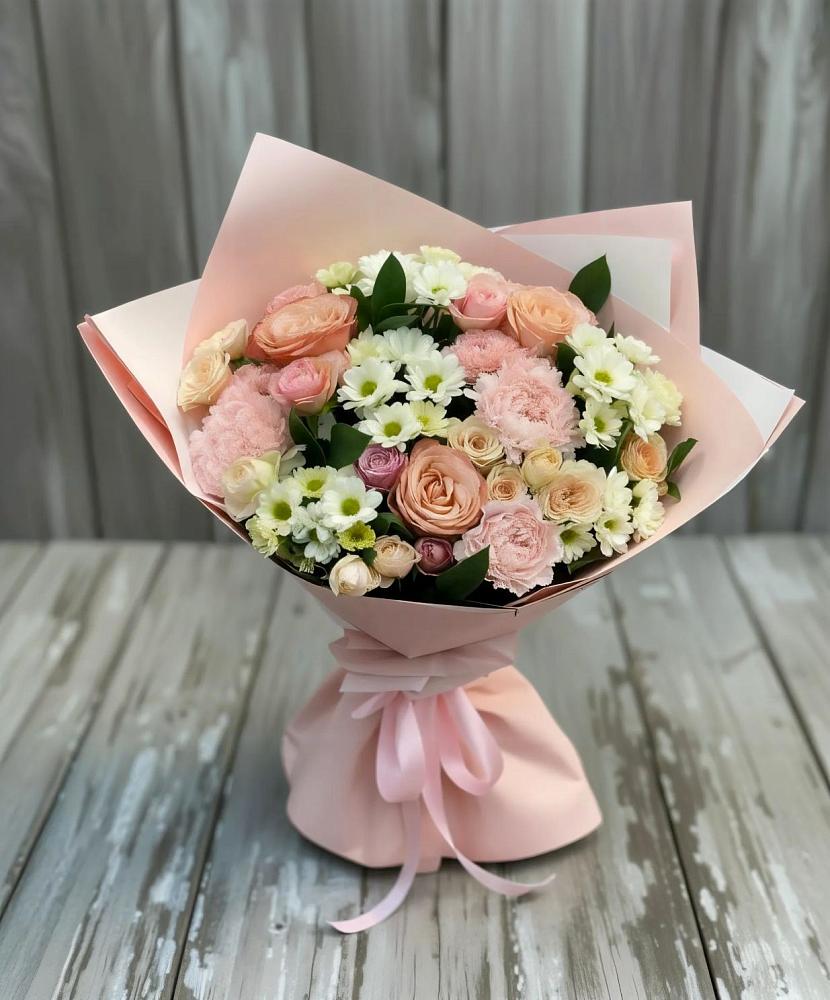 Букет цветов из: Гвоздики, Розы и Хризантемы в Восточном Ставропольского края