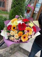 Букет цветов из:  Герберы, Ромашки, Хризантемы, Розы и Подсолнухи #REPLACE_PRED# Восточном Ставропольского края