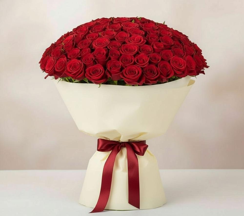 Букет 101 Красная роза Милано в Восточном Ставропольского края