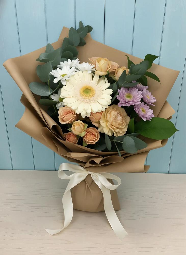 Букет цветов из: Герберы и Хризантемы в Восточном Ставропольского края