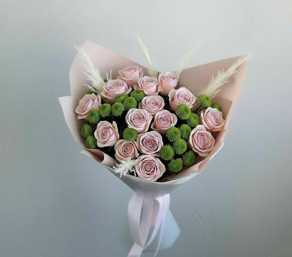 Букет цветов из: Розы и Хризантемы в Восточном Ставропольского края