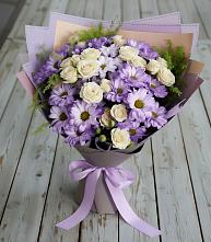 Букет цветов из:  Хризантемы и Розы в Восточном Ставропольского края